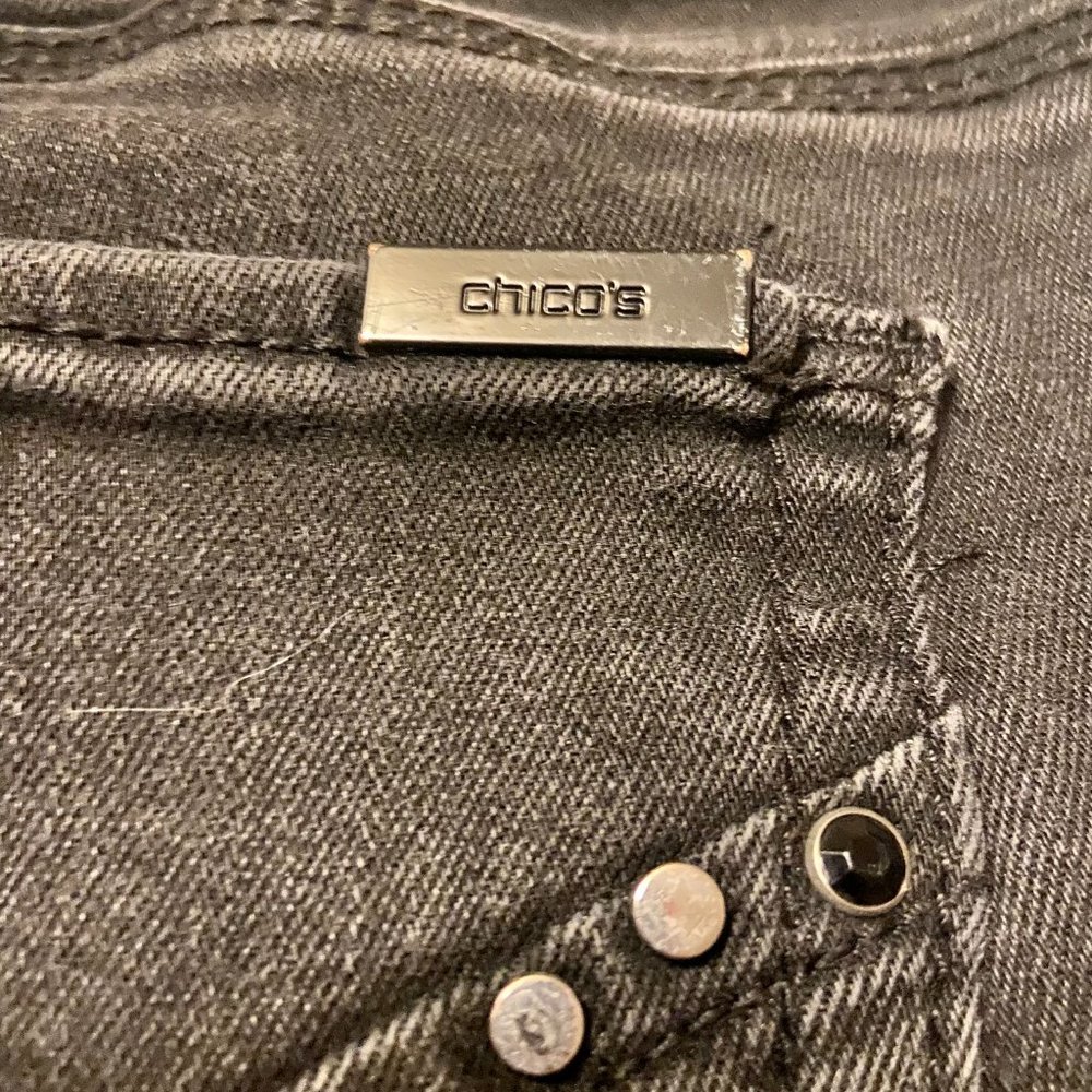 Chico's Slimming Dark Faded Wash Black Jeans-10